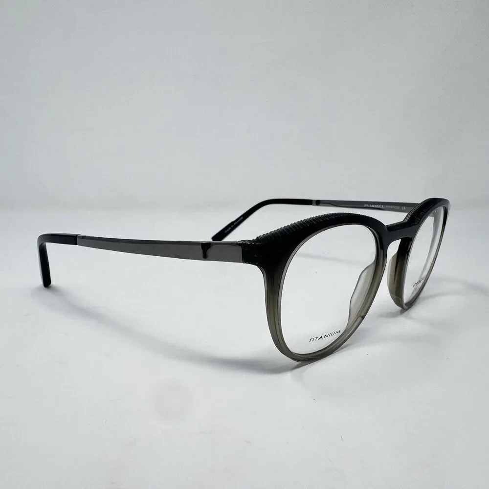 Morel OGA 10158O 49-22-150 Titanium Eyeglass Frames Black Smoke France